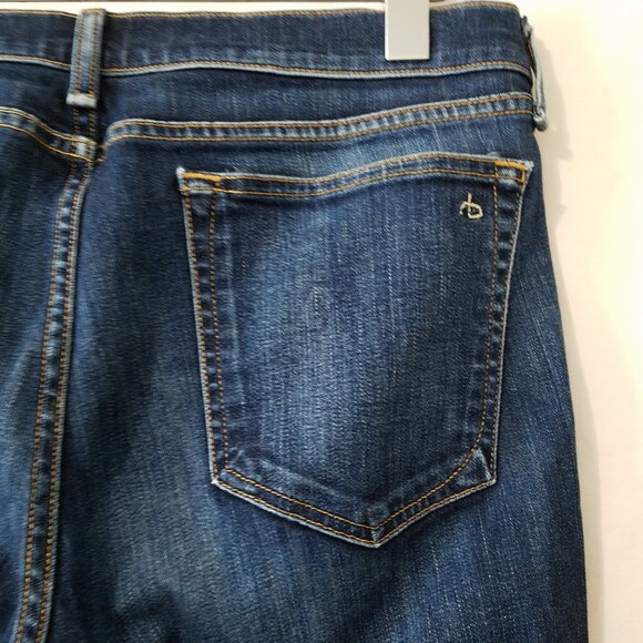 Rag & Bone Dre Low Rise Slim Boyfriend Jeans –Women’s 30 –Dark Blue–Distress Hem - Picture 12 of 16